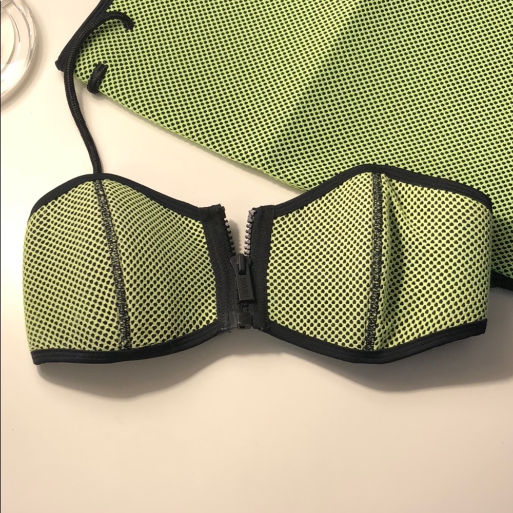 Traingl Neon Mesh Bandeu Top